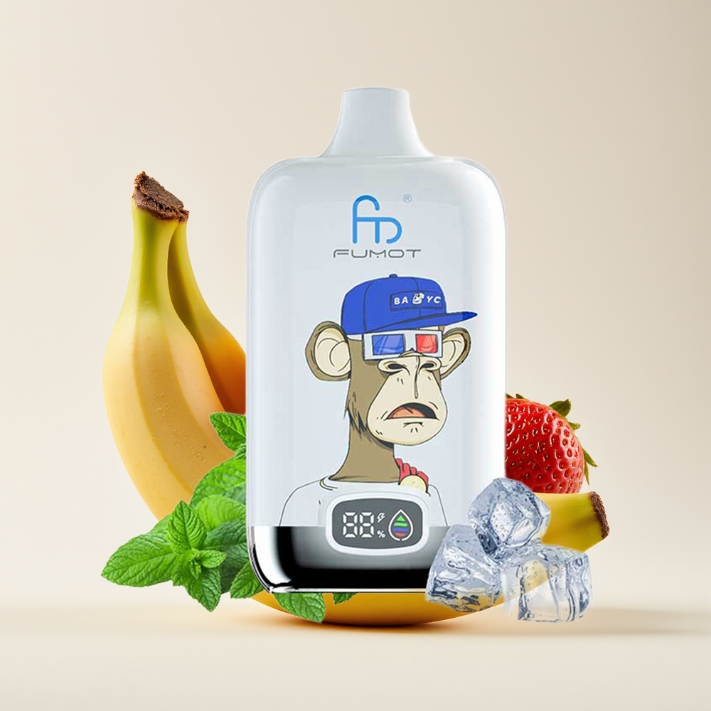 Fumot Tornado Digital Box 12000 Strawberry Pisang 20ml Mesh Coil Type-C MTL