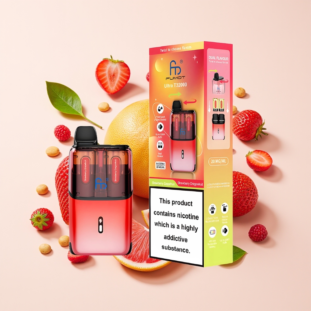 Fumot Ultra T32000 24ml Strawberi Limau Gedang - Strawberi Buah Naga