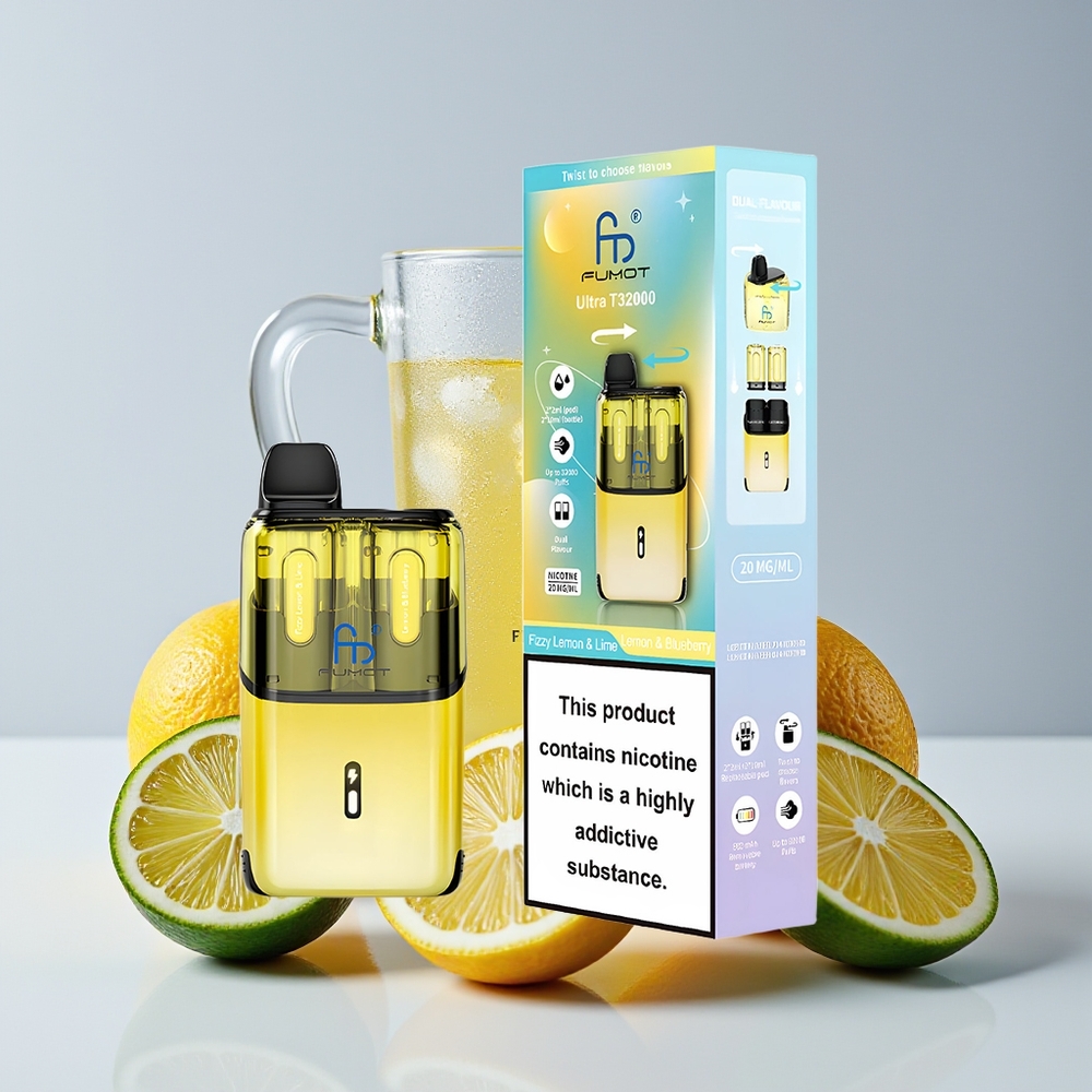 Fumot Ultra T32000 32000 Hisap Lemon & Blueberry dengan Bateri 800mAh dan Muatan Cecair 24ml