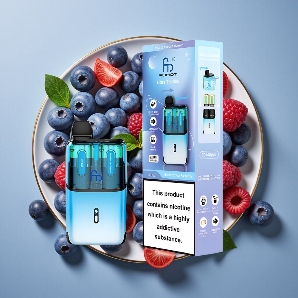 Fumot Ultra T32000 32K Mulut Dr Biru - Bluberi Masam Raspberry