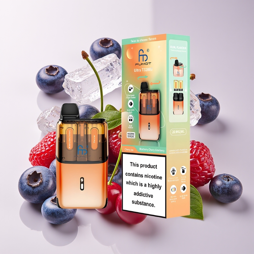 Fumot Ultra T32000 32K Puff 800mAh 24ml Type-C Biru Ceri Kranberi - Ceri Ais