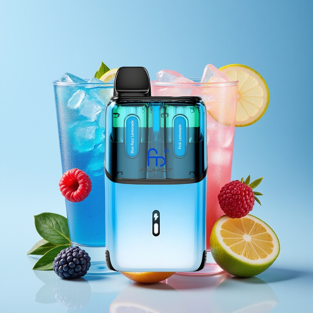 Fumot Ultra T32000 Hisap Biru Razz Limau & Limau Merah Jambu dengan Bateri 800mAh, Cecair 24ml, Teknologi Mesh
