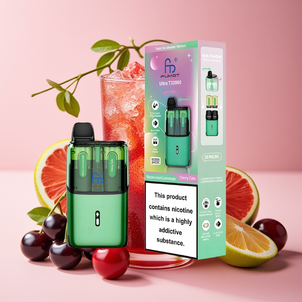 Fumot Ultra T32000 Hisap Jenis-C Pantas Hitamcurrant Limun - Cola Ceri