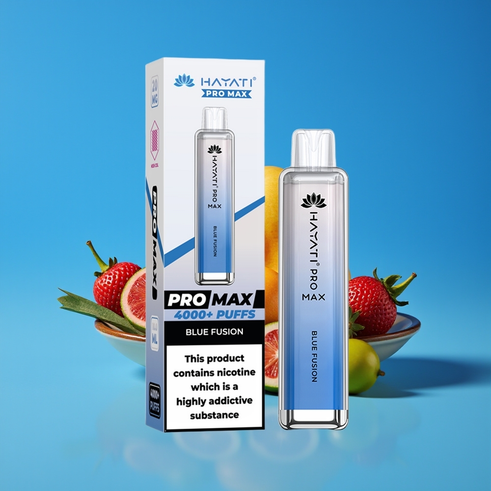 Hayati Pro Max 4000 Hisap Vape Disposable Biru Fusion Rechargeable 1400mAh Dual Mesh