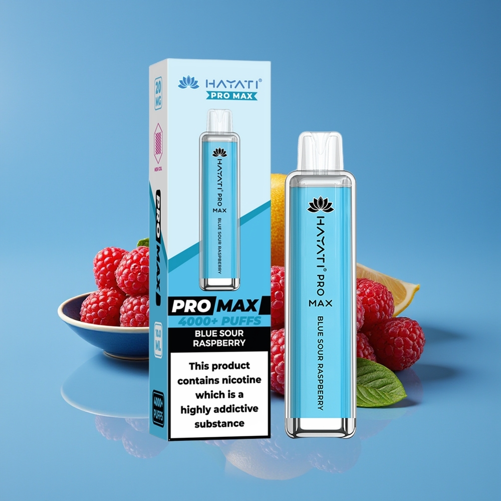 Hayati Pro Max 4000 Hisap Vape Disposable Biru Masam Raspberi