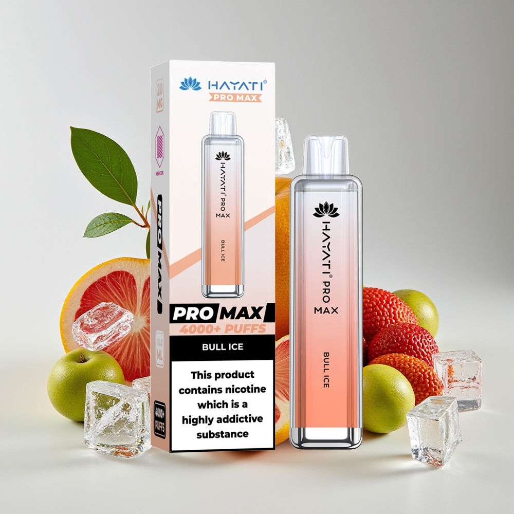 Hayati Pro Max 4000 Hisap Vape Disposable Bull Ais Reka Bentuk Kristal 2ml/10ml 1400mAh