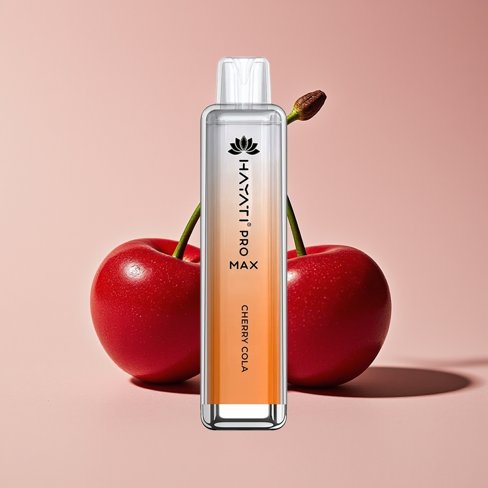 Hayati Pro Max 4000 Hisap Vape Disposable Ceri Kola 2% Nikotin 1400mAh Bateri Isi Semula LED Kristal