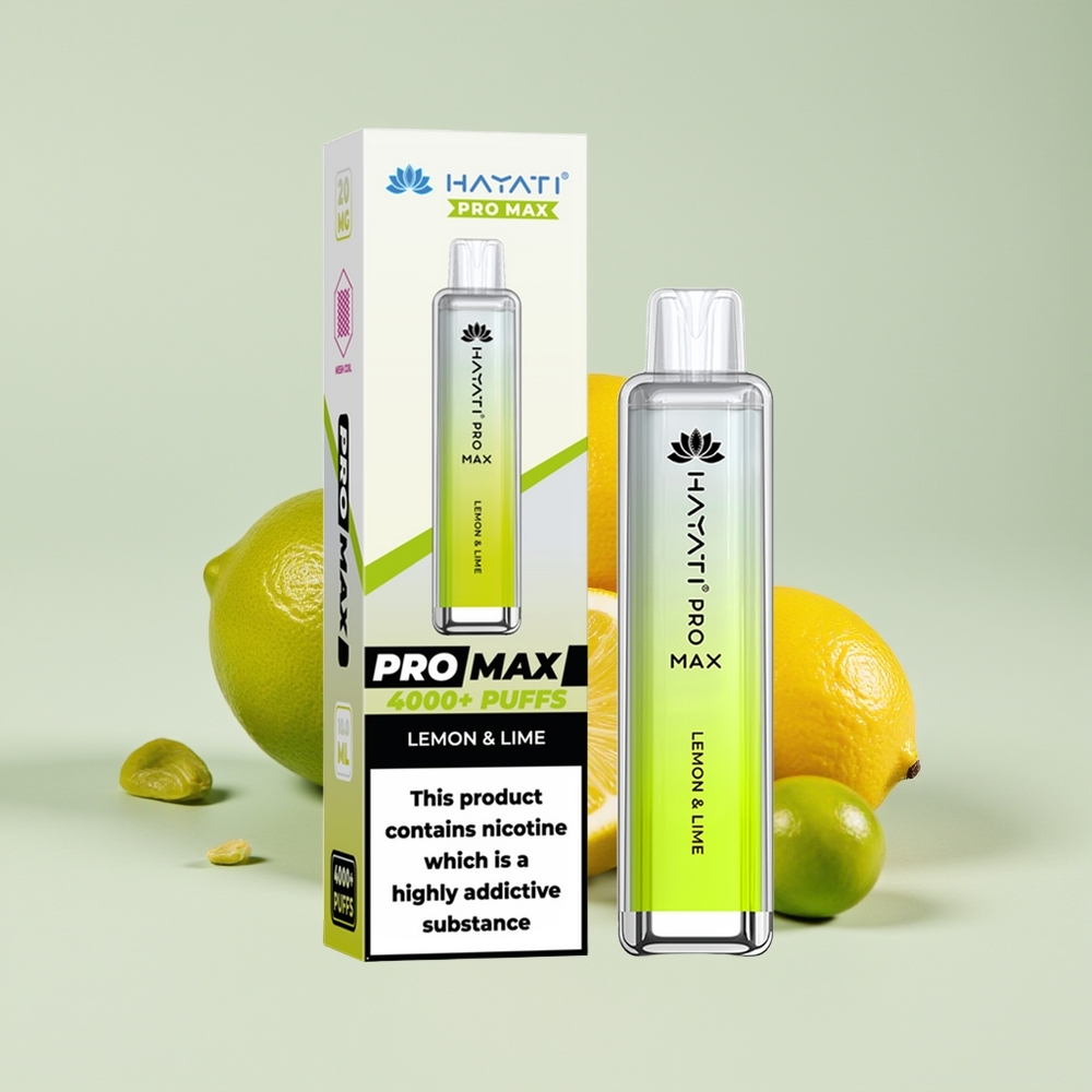 Hayati Pro Max 4000 Hisap Vape Disposable Limau & Limau Nipis TPD-Compliance 2ml/10ml 1400mAh LED Kristal