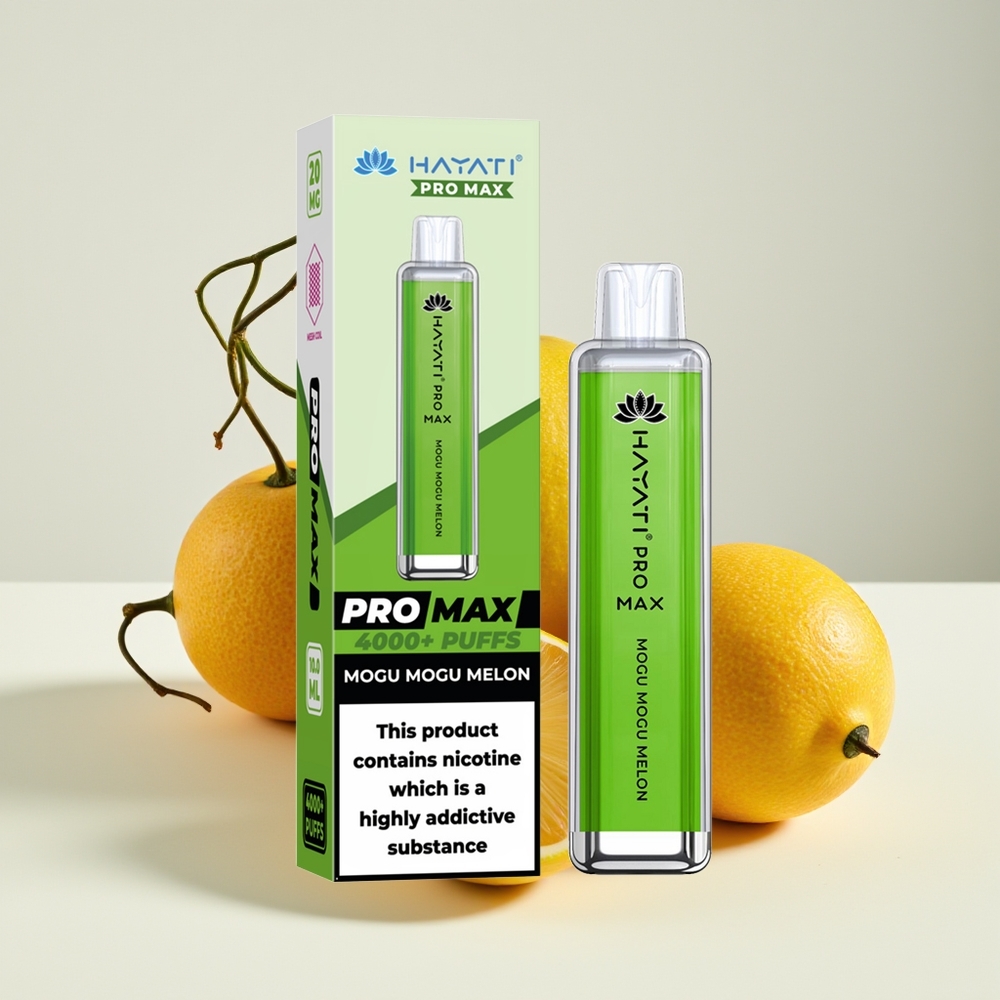 Hayati Pro Max 4000 Hisap Vape Disposable Mogu Mogu Melon 2% Nikotin 1400mAh Bateri Isi Semula