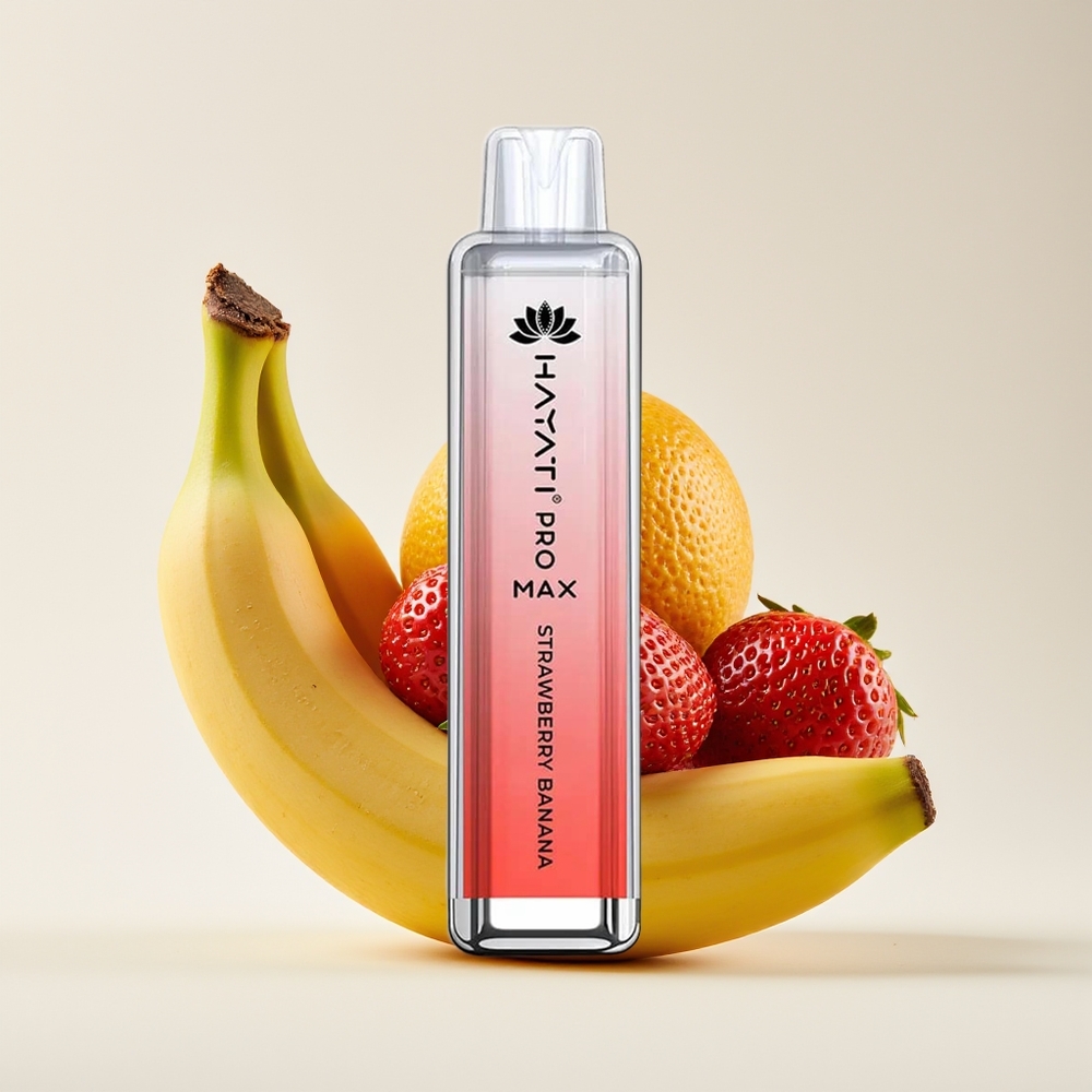 Hayati Pro Max 4000 Hisap Vape Disposable Strawberry Pisang Rechargeable 1400mAh