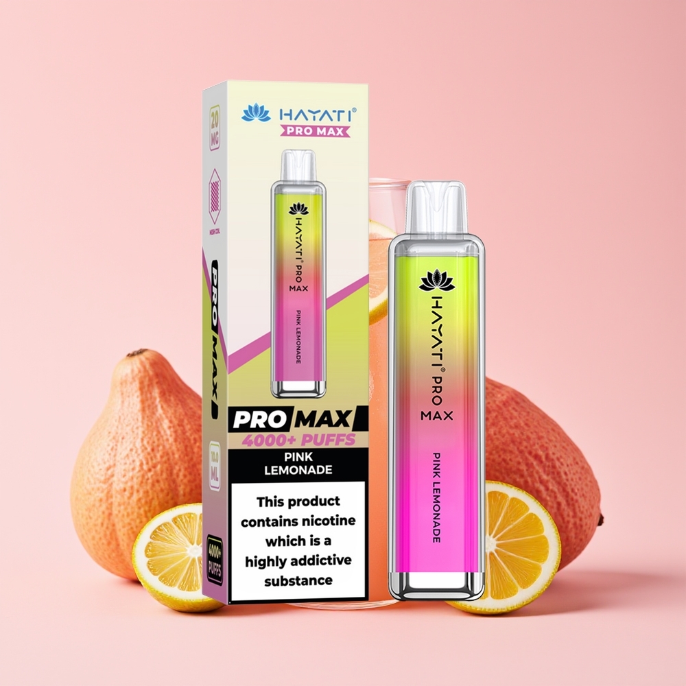 Hayati Pro Max 4000 Hisap Vape Limau Pink Rechargeable LED Mesh 2ml/10ml TPD