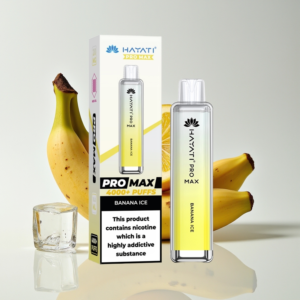 Hayati Pro Max 4000 Hisap Vape Pisang Ais Rechargeable TPD-Compliance 5% Nikotin 1400mAh LED