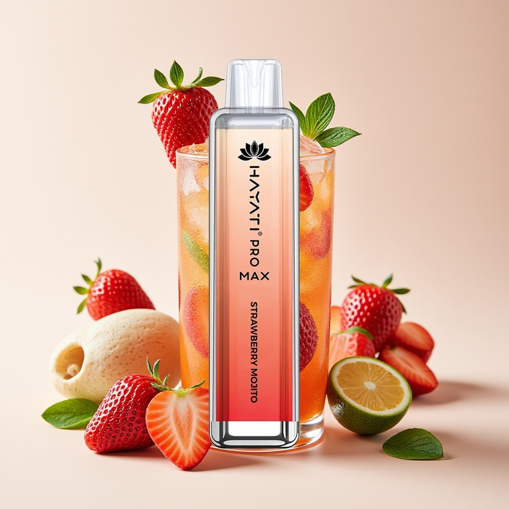 Hayati Pro Max 4000 Hisap Vape Strawberry Mojito Boleh Dicas 1400mAh 2ml/10ml Nikotin 2% 5% TPD
