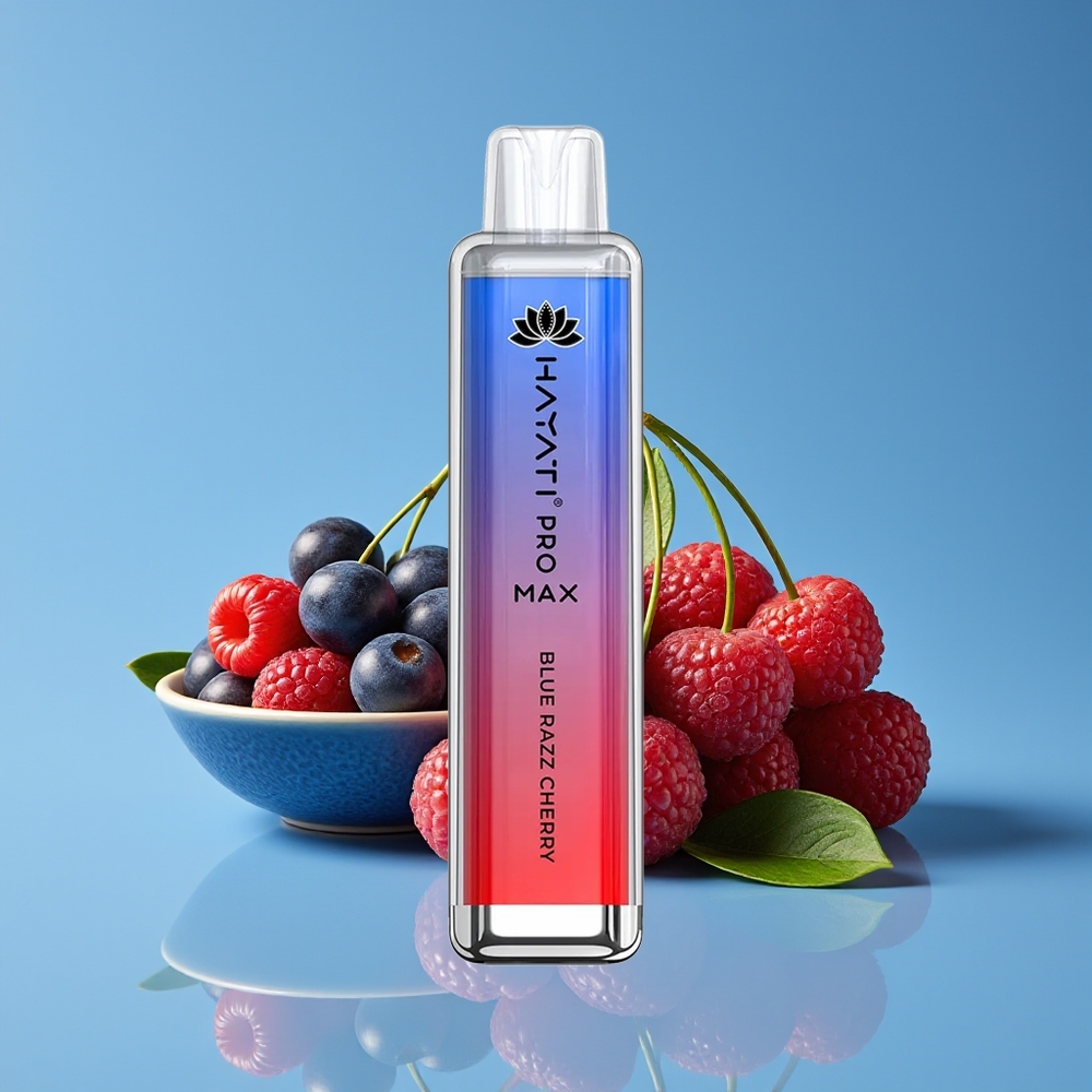 Hayati Pro Max 4000 Puff Vape Biru Razz Ceri 1400mAh Isi Semula 2ml/10ml