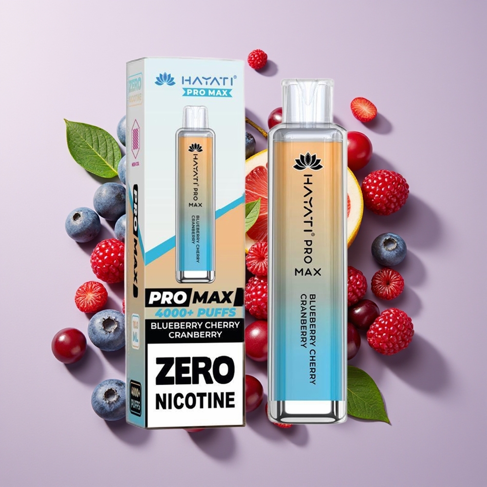 Hayati Pro Max 4000 Puff Vape Disposable Bluberi Ceri Kranberi Rechargeable 1400mAh Dual 1.1 Ohm Mesh