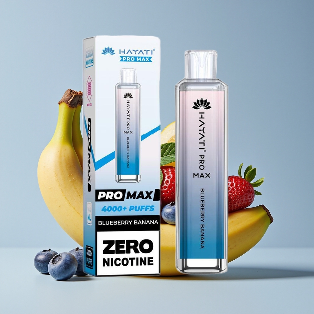 Hayati Pro Max 4000 Puff Vape Disposable Bluberry Pisang Rechargeable 1400mAh LED