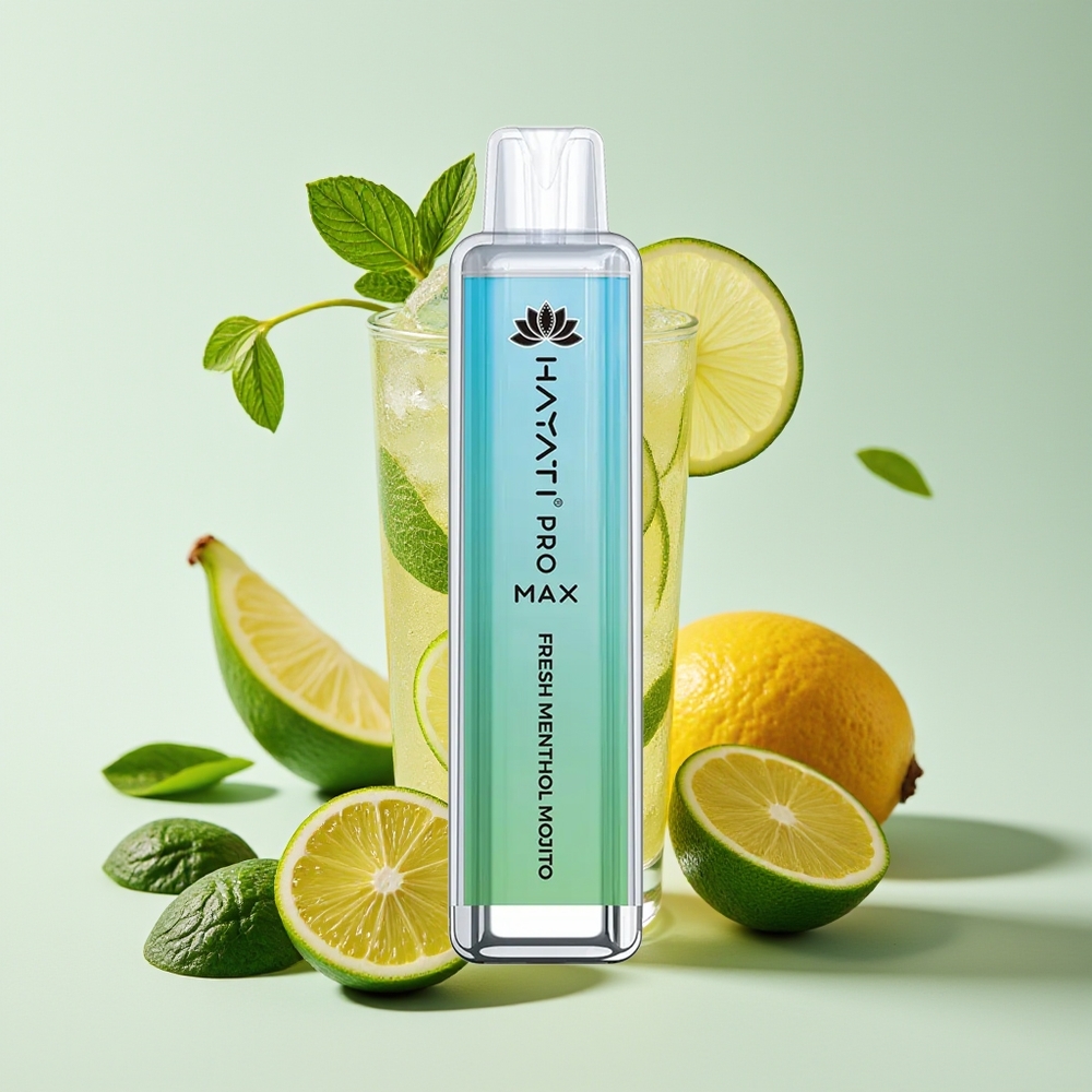 Hayati Pro Max 4000 Puff Vape Disposable Mentega Segar Mojito TPD-Compliance LED 1400mAh Dual 1.1 Ohm Mesh Coil Rechargeable 2ml/10ml Auto Isi Semula
