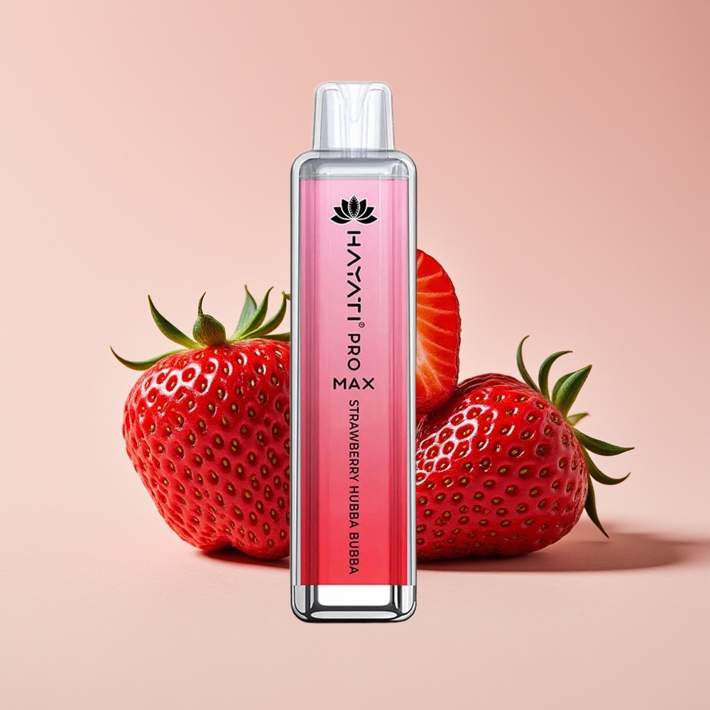 Hayati Pro Max 4000 Puff Vape Disposable Strawberry Hubba Bubba 2% 5% Nikotin 1400mAh Rechargeable LED