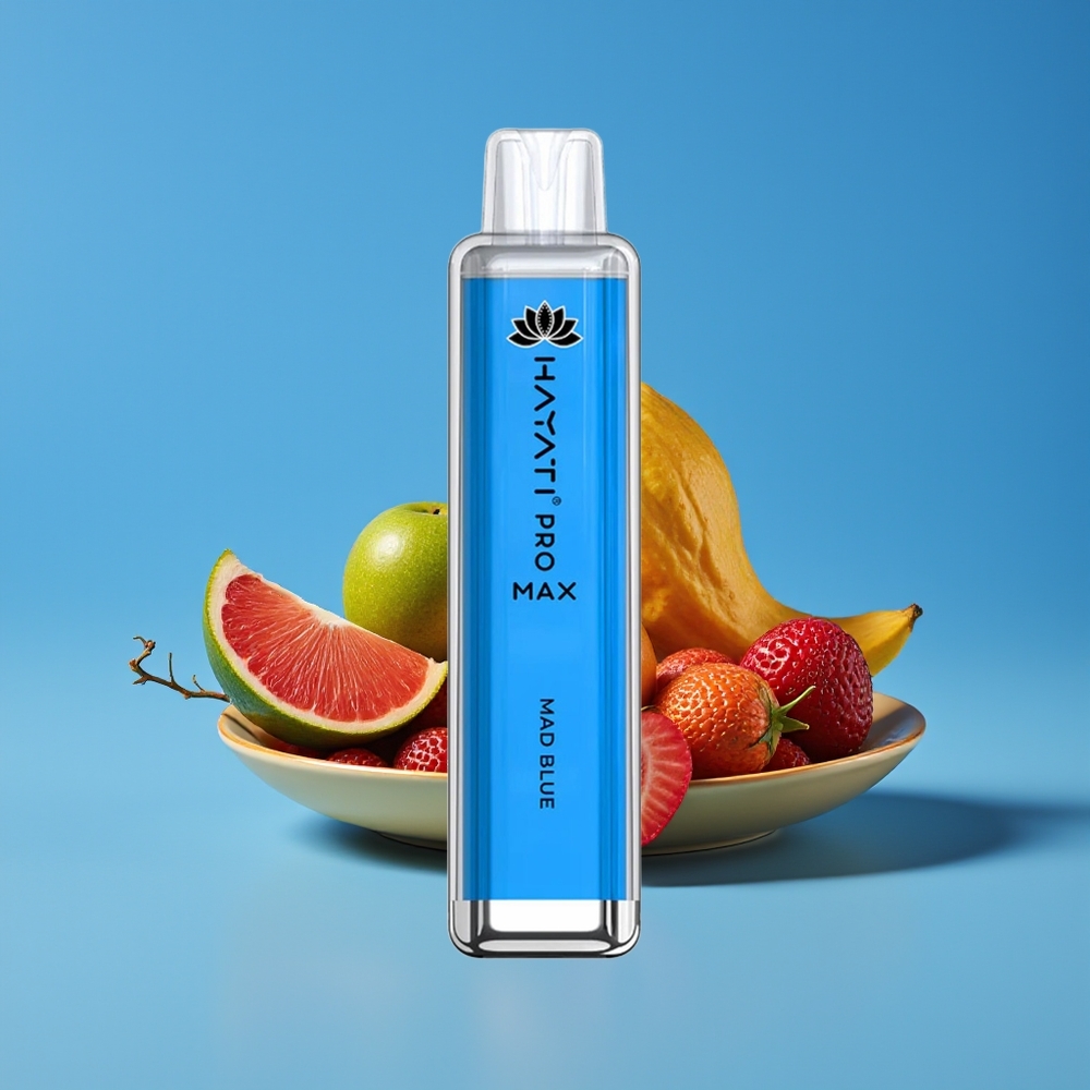 Hayati Pro Max 4000 Puff Vape Gila Biru Rechargeable LED 2ml/10ml TPD