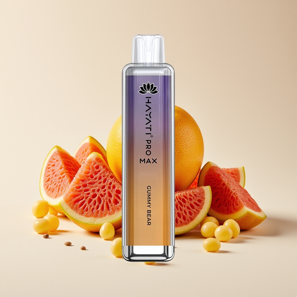 Hayati Pro Max 4000 Puff Vape Gummy Bear Kristal Rechargeable 2ml/10ml TPD