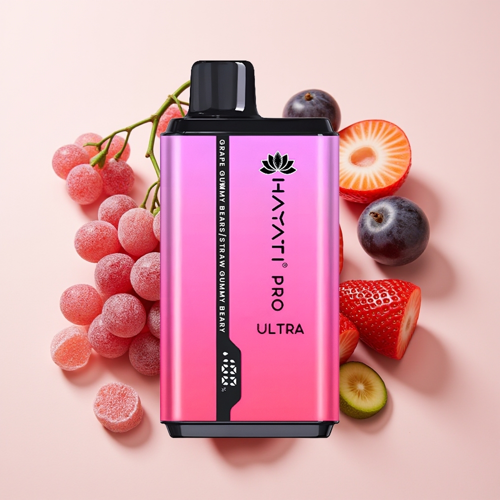 Hayati Pro Ultra 15000 Hisap Anggur Gummy Bear Strawberi Gummy Bear 850mAh 24ml 2%