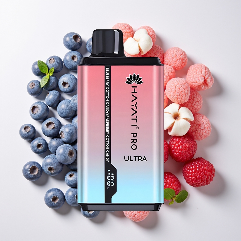 Hayati Pro Ultra 15000 Hisap Bluberry Gula-gula Kapas Raspberry Gula-gula Kapas