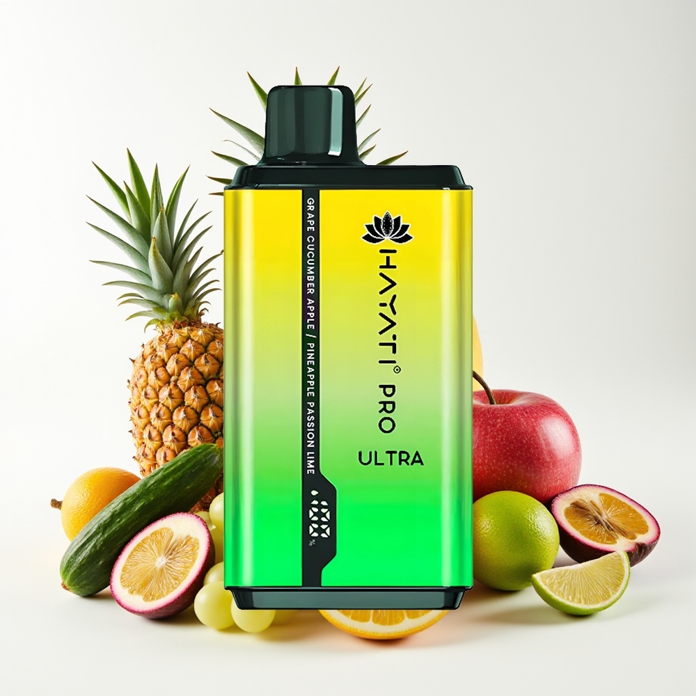 Hayati Pro Ultra 15000 Hisap E-Liquid 24ml Nikotin 2% Rasa Anggur Timun Epal Nanas Limau Kesturi