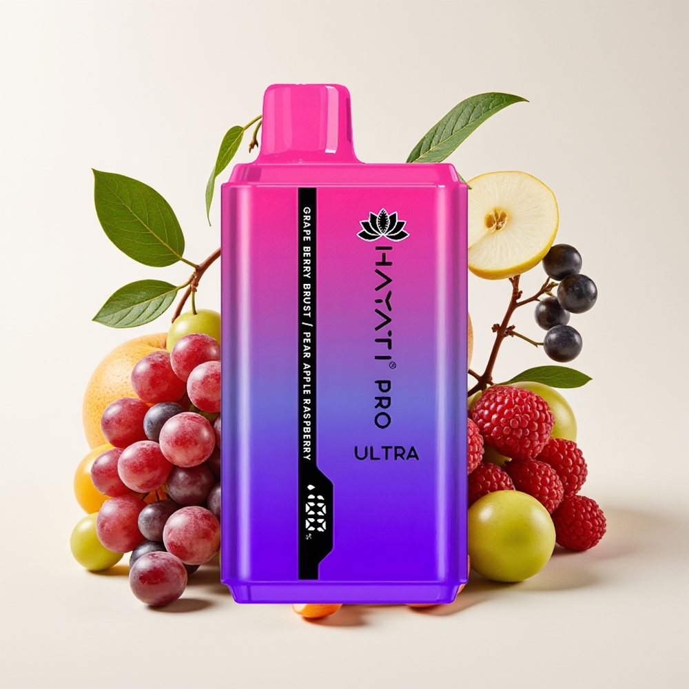 Hayati Pro Ultra 15000 Puff Anggur Berry Letupan Pir Epal Rasberi