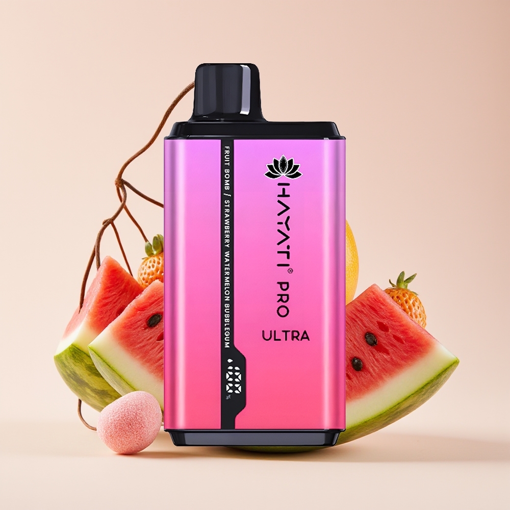 Hayati Pro Ultra 15000 Puff Bomba Buah Strawberi Tembikai Gula-Gula Getah