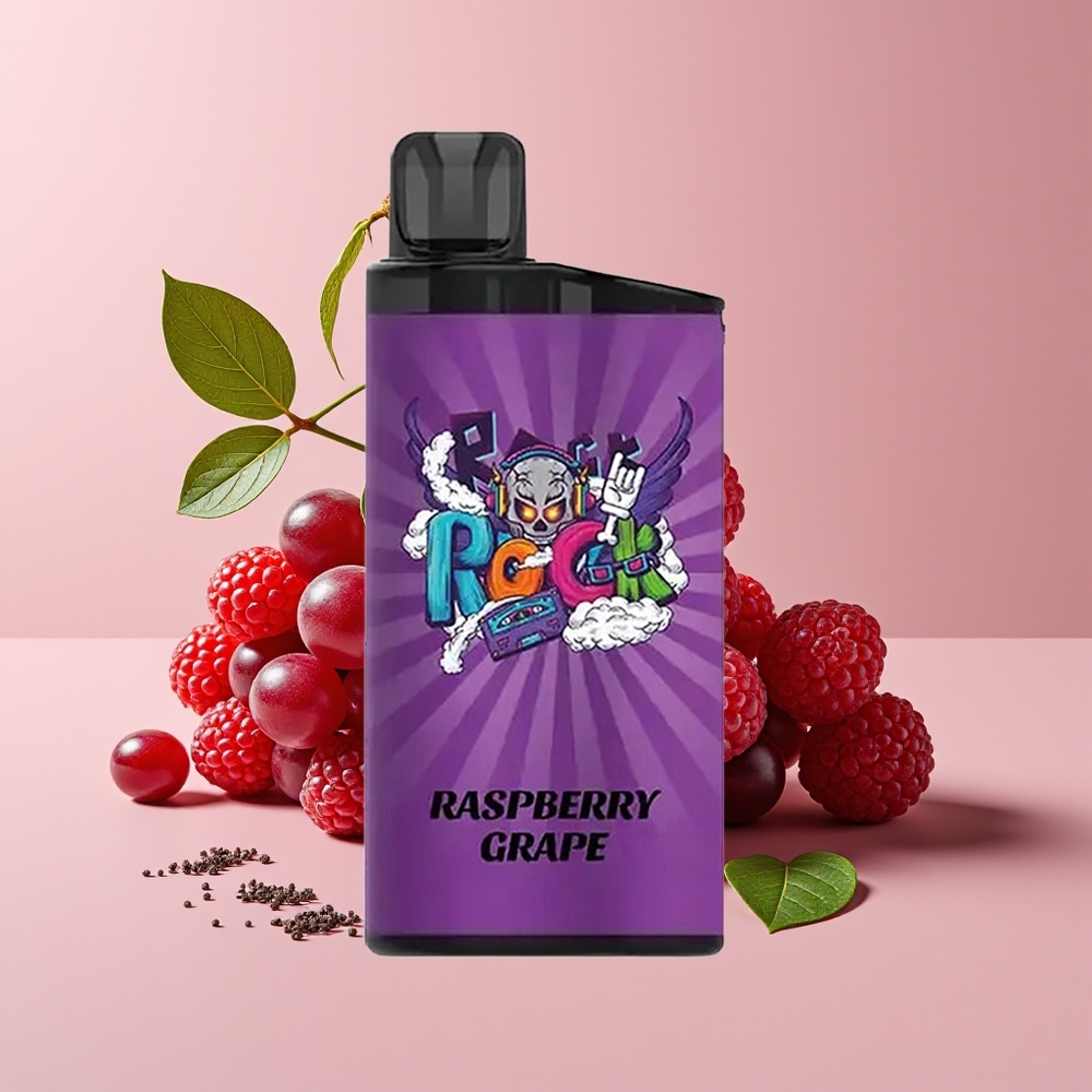 IGET Bar 3500 Puff Vape Raspberi Anggur dengan 1.2 Ohm Mesh Coil, Bateri 1400 mAh, Berat Bersih 78g