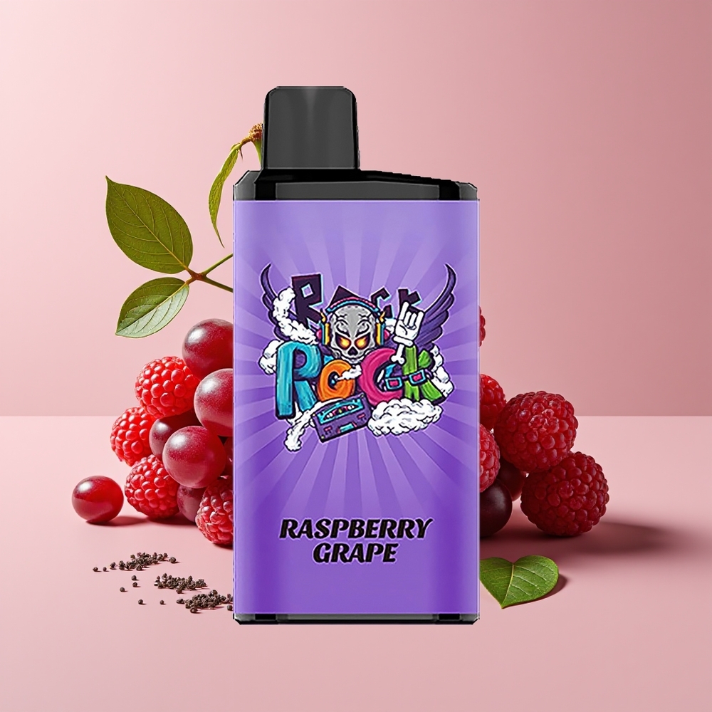 IGET Bar Pro 10000 Puff Vape Raspberi Anggur dengan Saiz 44.1x22.5x96.5 mm, Bateri 2000 mAh, Coil 1.2 Ohm Mesh, Bahan PC+ALU, Berat Bersih 93 g