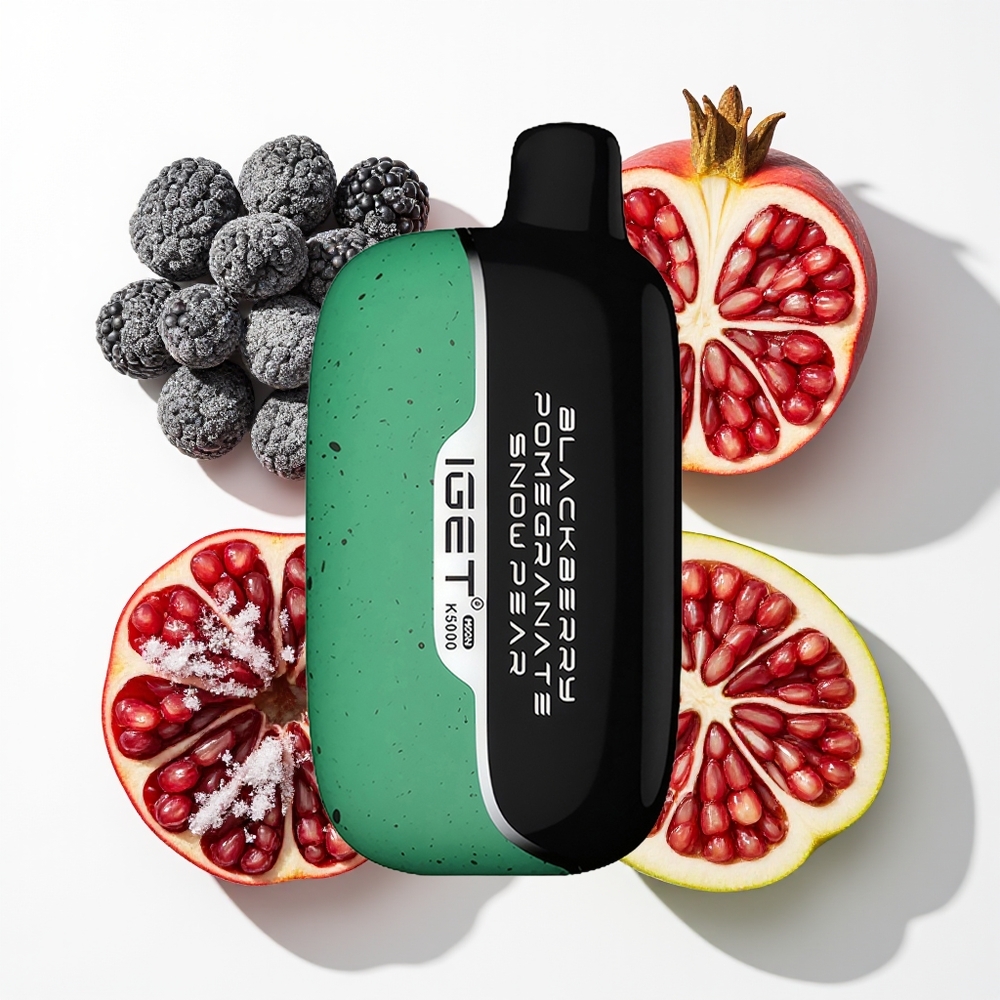 IGET Moon 5000 Puff PC 81.5g 49.5x25.3x99.4mm 1.35 Ohm Blackberry Delima Pir Salji