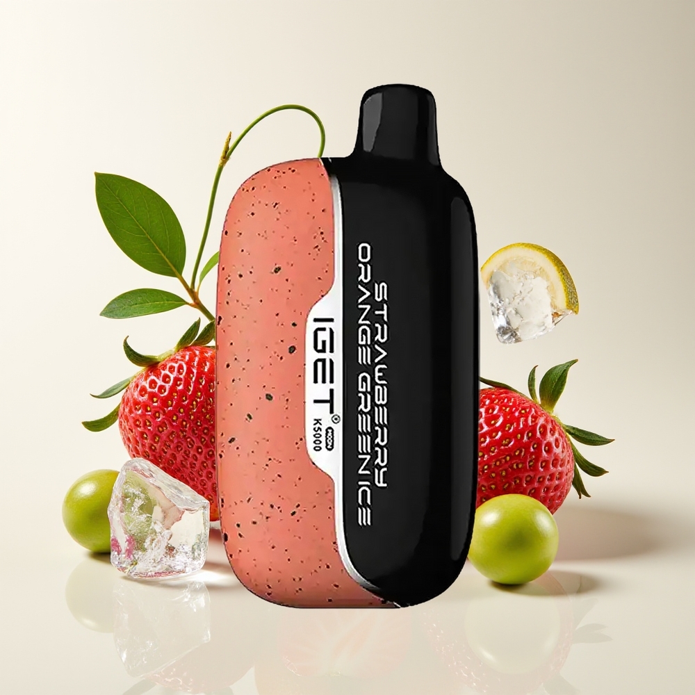 IGET Moon 5000 Puff PC Strawberry Oren Hijau Ais