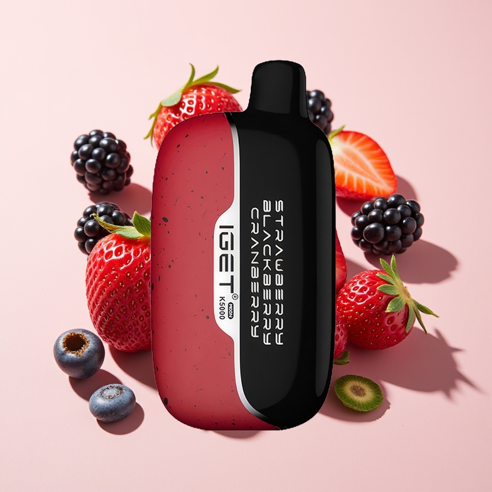 IGET Moon 5000 Puff Strawberi Blackberi Kranberi 81.5g PC 1.35 Ohm 49.5x25.3x99.4 mm