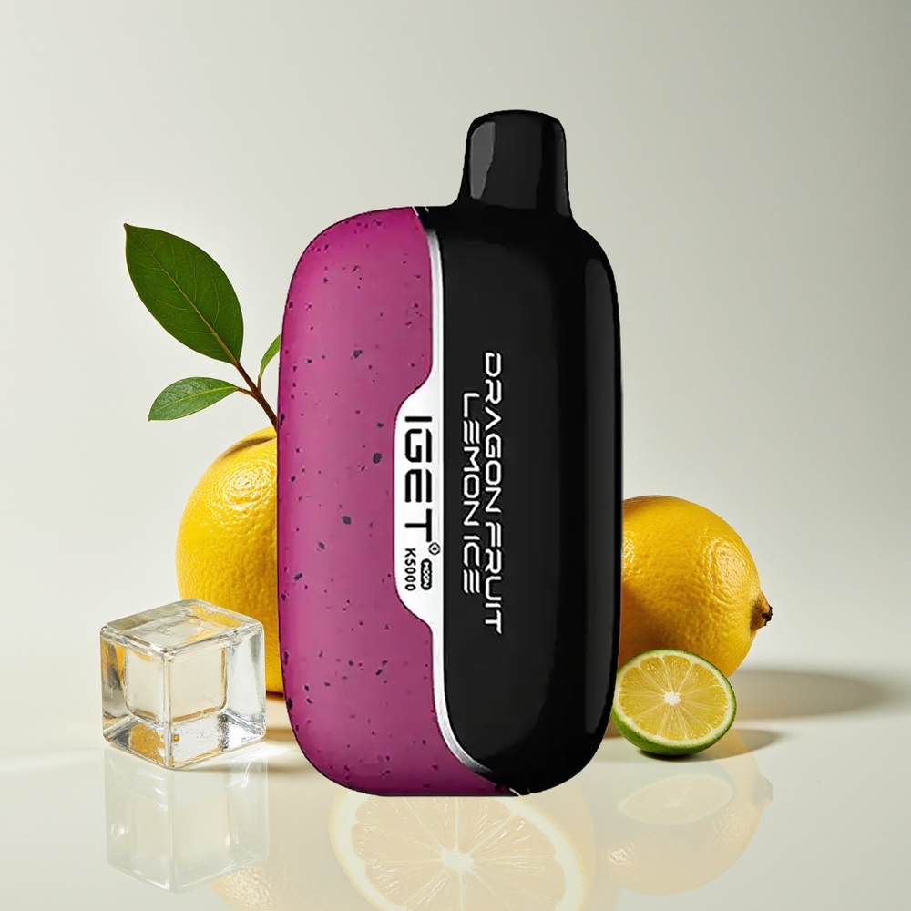 IGET Moon 5000 Puffs Buah Naga Lemon Ais PC Mesh 1.35 Ohm 81.5g 49.5x25.3x99.4mm