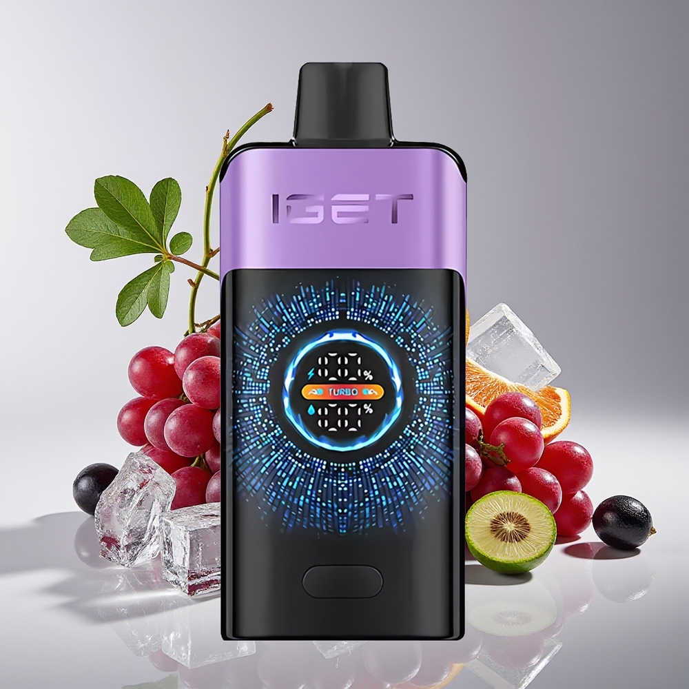 IGET ONE 12000 Hisap Vape Buah Anggun Ais Bahan PCTG+ALU+PC Skrin Warna Melengkung Besar