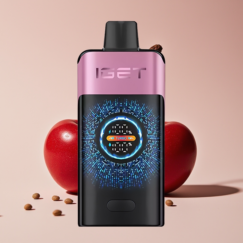 IGET ONE 12000 Hisap Vape Buah Ceri Monster Skrin Warna Besar Melengkung Bateri 2700 mAh