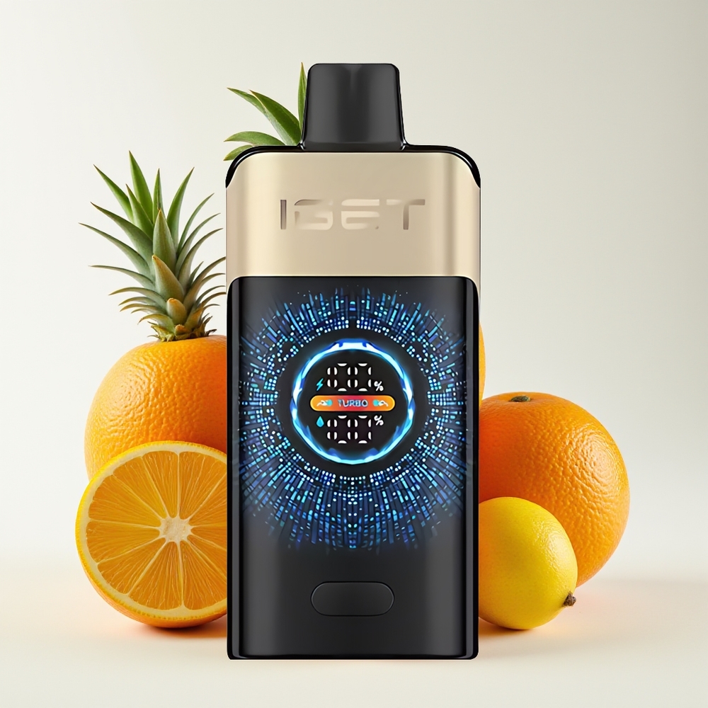 IGET ONE 12000 Hisap Vape Pakai Buang Jeruk Tropika Monster Skrin Warna Melengkung Besar 2700 mAh