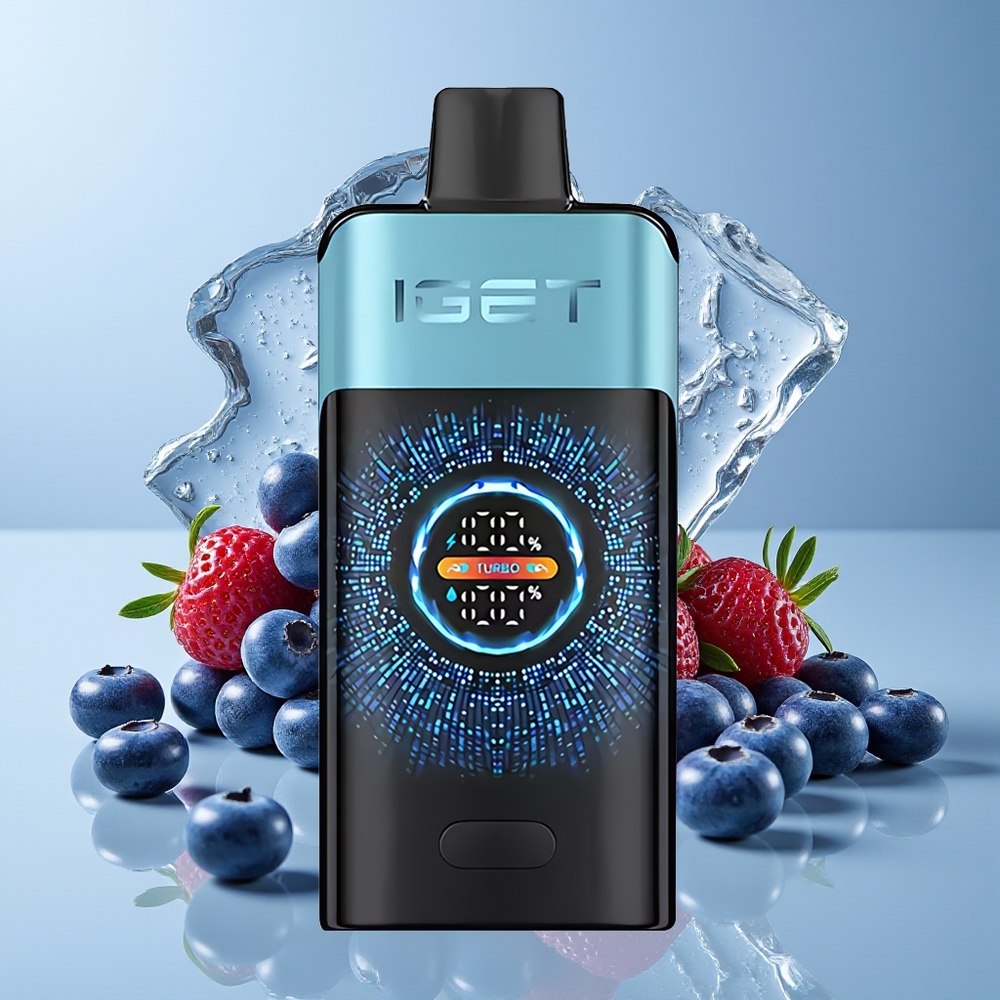 IGET ONE 12000 Puff Vape Biru Ais Skrin Warna Lengkung Besar