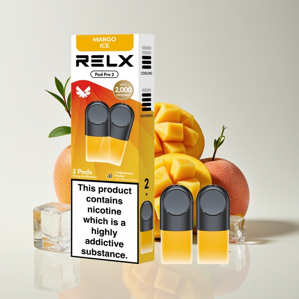 Relx Pod Pro 2 600 Hisap 1.9ml 2/3 Pod Mod 3 Voltan Mangga Ais