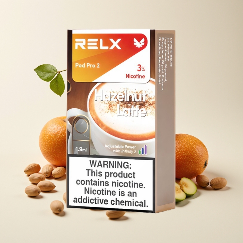 Relx Pod Pro 2 600 Hisap 1.9ml 3 Mod Latte Hazelnut
