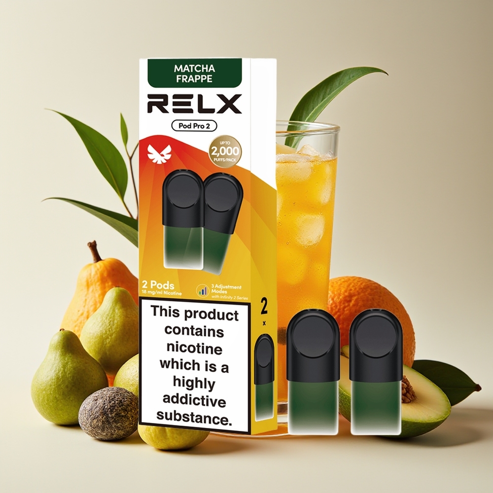 Relx Pod Pro 2 600 Hisap 1.9ml 3 Mod Teh-Matcha Frappe