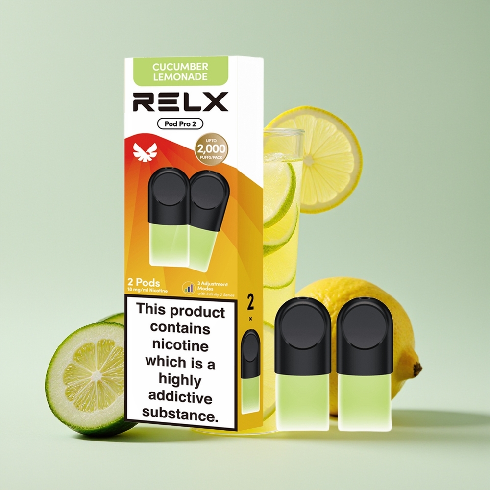 Relx Pod Pro 2 600 Hisap 1.9ml 3 Mod Voltan Minuman-Timun Limau