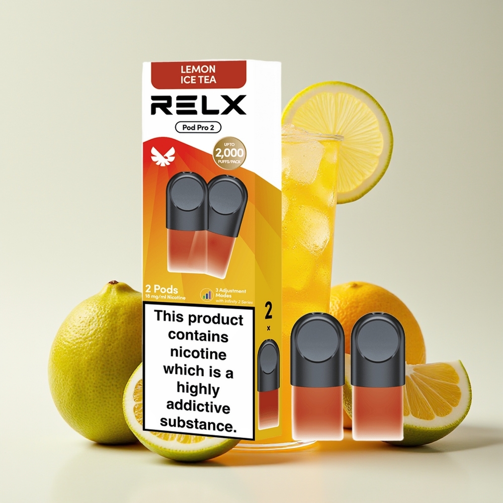 Relx Pod Pro 2 600 Hisap 1.9ml Teh-Limon Ais Teh 3 Mod Voltan