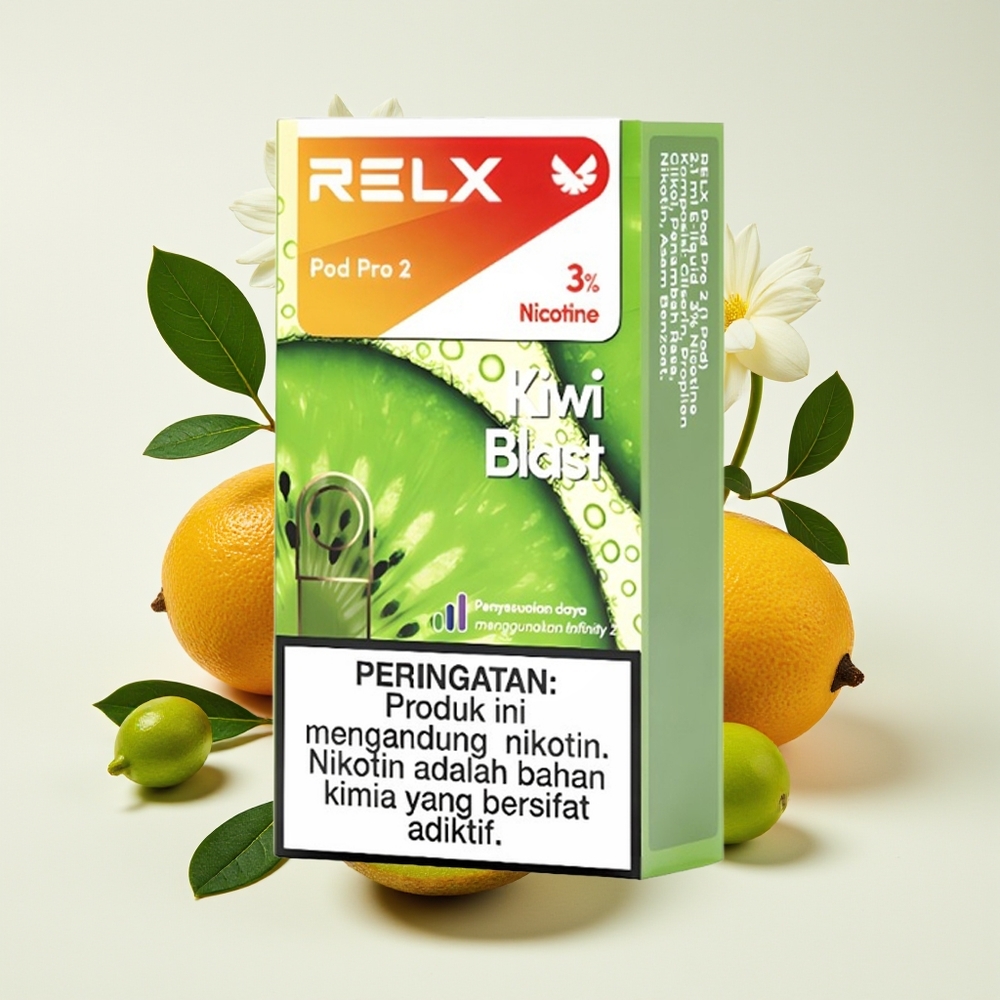 Relx Pod Pro 2 600 Isapan 1.9ml Kiwi Letupan 2 Pod/Pek 3 Pod/Pek 5.5W 6.5W 8W