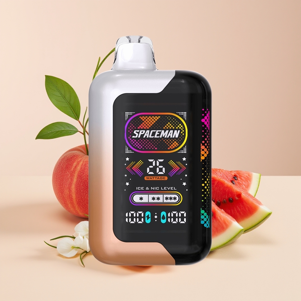 SMOK SPACEMAN SP40000 2 Mulut Vape Buah Peach Tembikai Berair 1000mAh 20ml 50mg