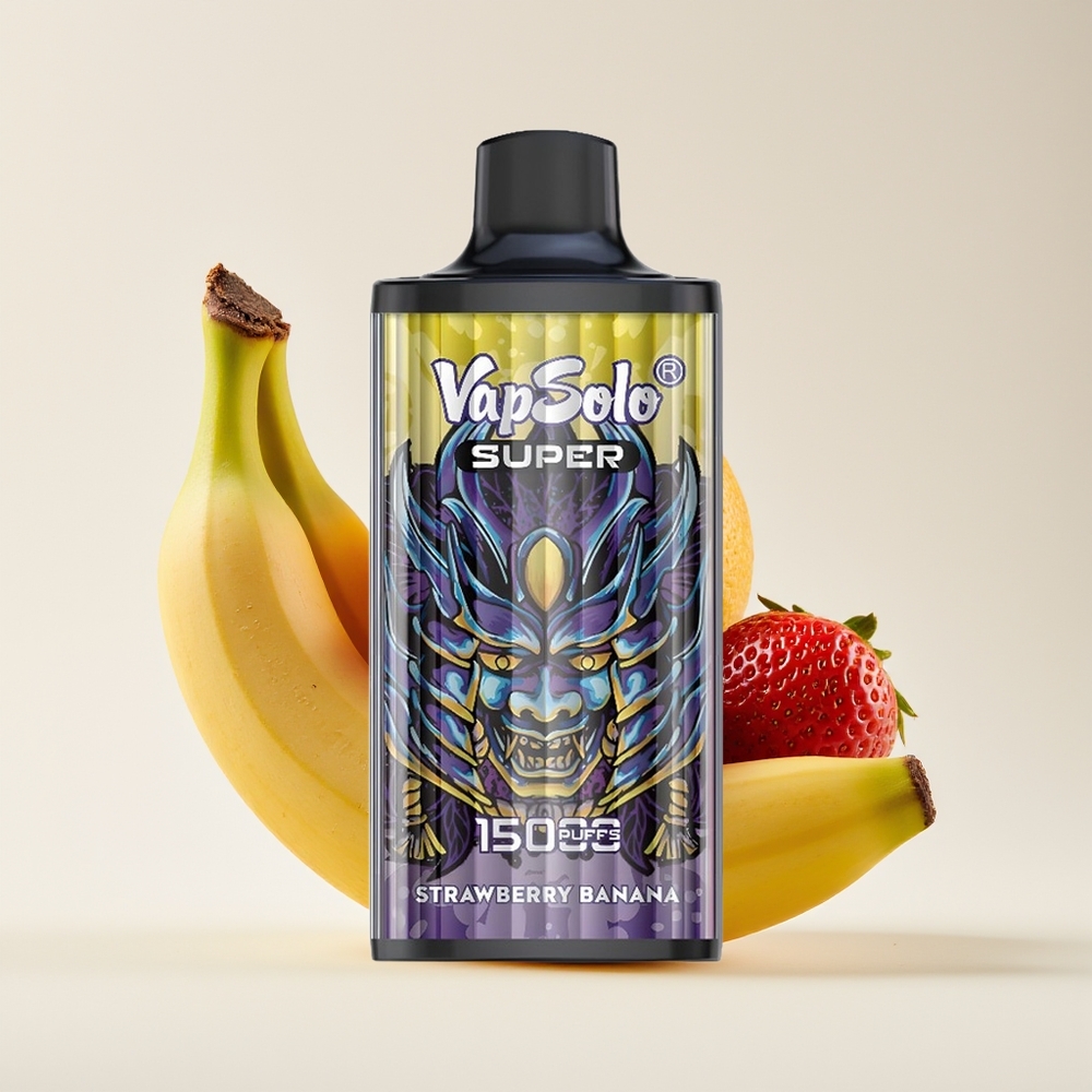 Vapsolo Super 15000 Hisap 40ml E-Cecair Strawberry Pisang Type-C 850mah Mesh Coil