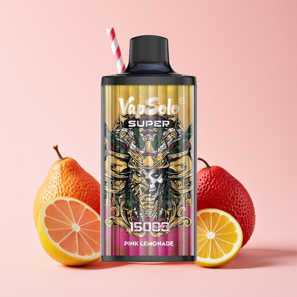 Vapsolo Super 15000 Puffs 40ml E-Liquid 850mah Mesh Coil Super Pink Lemonade