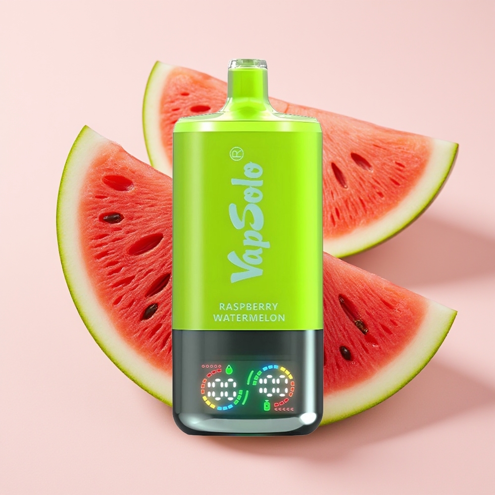 VapSolo Triple 30000 Puff 40ml 3 Tangki Tipe-C Raspberi Tembikai