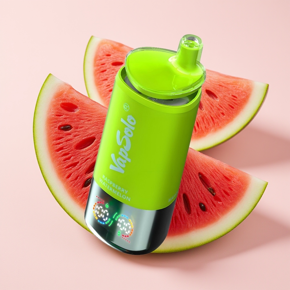 VapSolo Triple 30000 Puff 40ml 3 Tangki Tipe-C Raspberi Tembikai
